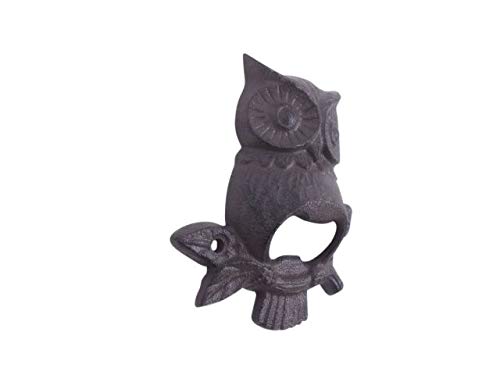 Handcrafted Nautical Decor Cast Iron Owl Wall Mounted Bottle Opener 6"