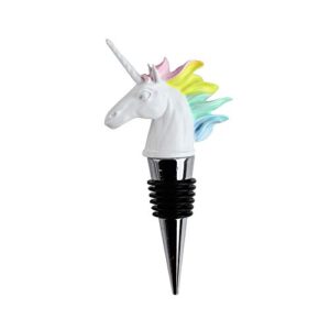 unicorn rainbow mane 5 inch resin metal wine bottle stopper