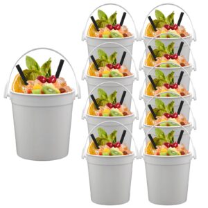 loyilat 10pack plastic cocktail buckets for drinks anything but a cup party ideas 32oz reusable punch bowls 1 liter ice bucket smoothie bucket tea glass bottle double wall