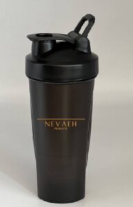 nevaeh products 28oz protein shaker bottle | bpa free | odor free | blenderball whisk | carrying loop (white)