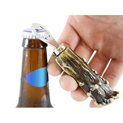 Pine Ridge Magnetic Bottle Opener Deer Antler Handle - Faux Antlers Beautifully Hand Painted and Crafted Sticks to Fridge Opener For Nature and Wildlife Lovers, Hunters and Outdoorsman