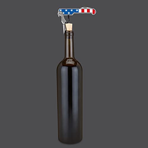 Foster & Rye American Flag Stainless Steel Double Hinged Corkscrews