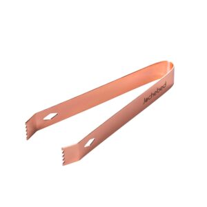 stainless steel ice bucket tongs - mini serving tongs metal appetizers tongs for serving ice sugar whiskey rock dessert (light rose gold)