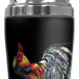 Mugzie 16 Ounce Stainless Steel Cocktail Shaker/Martini Shaker with Wetsuit Cover - Rooster Drawing