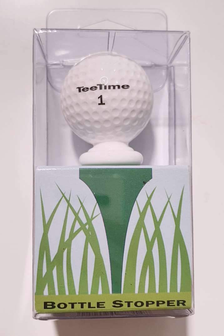 White Acrylic Golf Ball Stopper - Tee Time