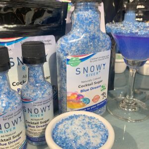 Snowy River Blue Dream Cocktail Sugar - Kosher All Natural White and Blue Cocktail Rimmer and Coffee Rimmer (Blue Dream, 8oz Bag)