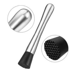 3 PCS Stainless Steel Cocktail Mixer Kit Stirring Spoon Lemon Mashing Stick 15ml 30ml Jigger Bar Tool Accessories Home Bartending Kit and Martini Cocktail Shaker Set