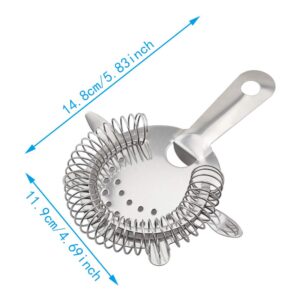 Batino 1PC Stainless Steel Cocktail Strainer Bar Strainer Filter Bartender Ice Filter for Bar