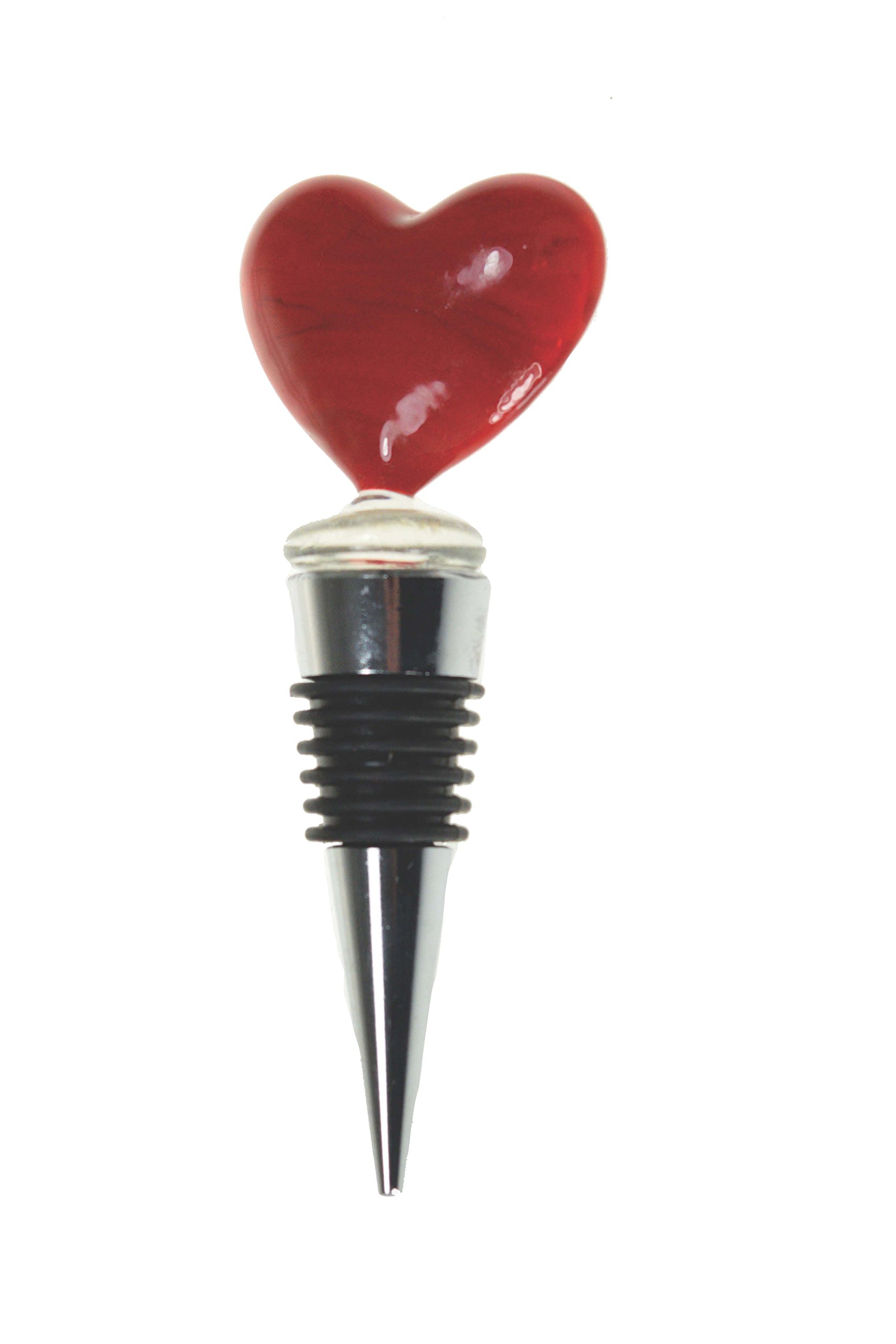 Valentine’s Day Heart Wine Stopper - Champagne/Wine Bottle Stopper, Decorative, Unique, Handmade, Eye-Catching Glass Wine Stoppers – Heart Décor, Wine Accessories Gift - Wine Corker / Sealer