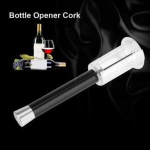 Easy Air Pump Pressure Red Wine Bottle Opener Cork Remover Corkscrew Tools (Black)