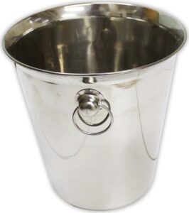 kitchendiva 8.5" x 8.5" stainless steel ice bucket with ring handles | chic design | ideal for various occasions