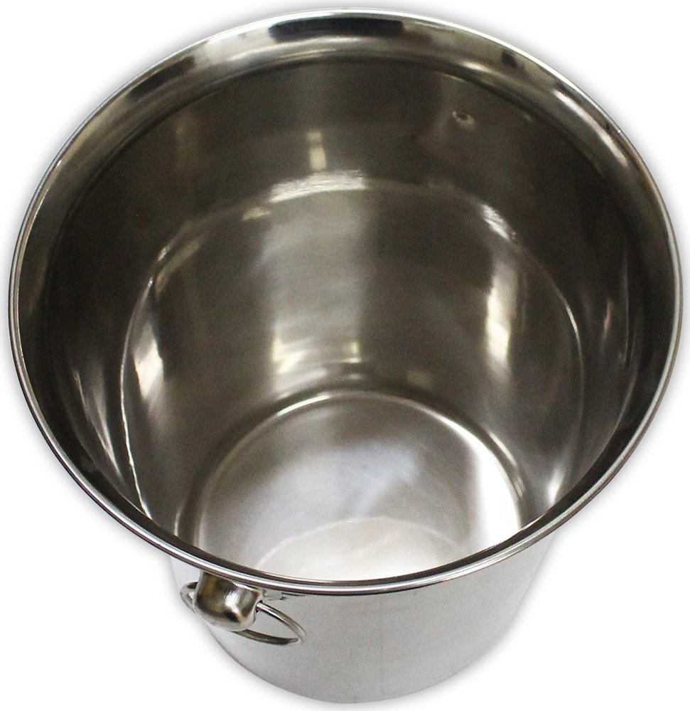 KITCHENDIVA 8.5" x 8.5" Stainless Steel Ice Bucket with Ring Handles | Chic Design | Ideal for Various Occasions