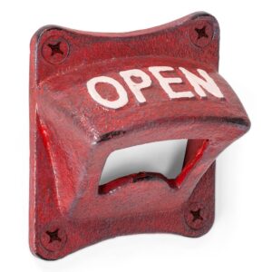 abbott collection antique red square wall opener, 2.5 inches sq