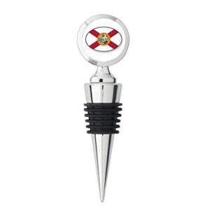 Florida State Flag Oval Metal Steel Bottle Stopper Winestopper