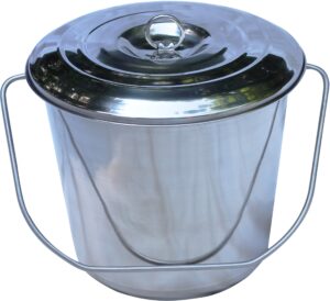 stainless steel milk bucket with lid 14 qt dairy pail