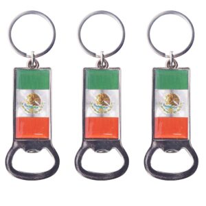3 piece mexican flag beer bottle opener keychain