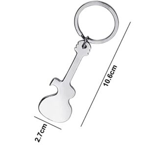 ARFUKA Bottle Opener Keychain Portable Metal Beer Bottle Opener Keyring Guitar Shaped Beverage Soada Drinks Bottle Opener Key Chain Christmas Birthday Gift for Men and Women