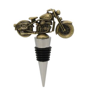 Decorative Fathers Day Bar Gifts Vintage Motorcycle Wine Bottle Stoppers For Men, Bronze