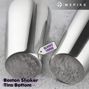 Wepikk Cocktail Shaker Boston Shaker Set Mixology Travel Bartender Kit Portable Bar Tools Carry Bag Stainless Steel 20oz & 24oz Tins Jigger Muddler Strainer Mixing Spoon Martini Margarita Mojito