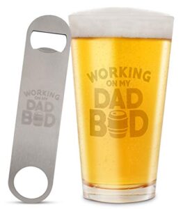 dad beer glass & bottle opener kit - working on my dad bod mug