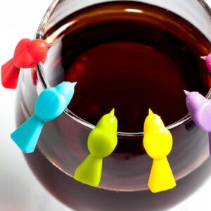 A FEI Wine Glass Markers Set Of 18 Dolphin Pineapple Bird Silicone Drink Glass Charms