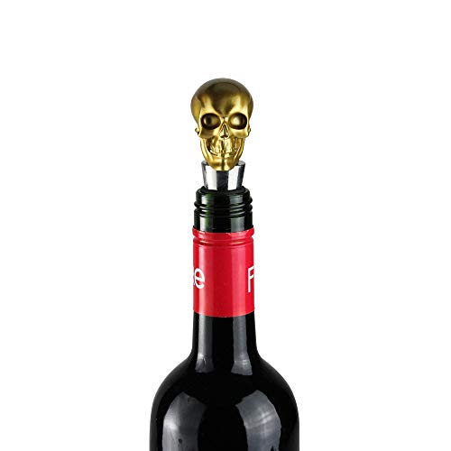 Gold Skull Bottle Wine Stopper