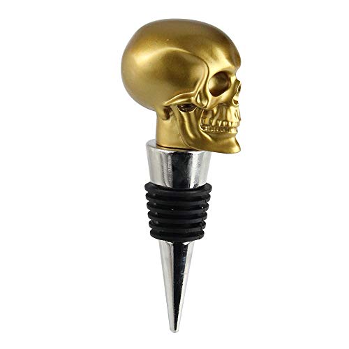 Gold Skull Bottle Wine Stopper