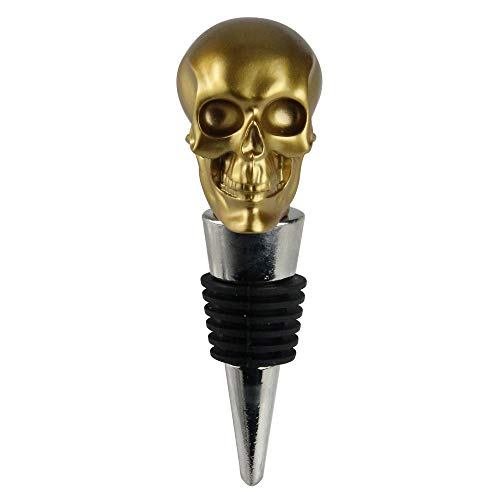 Gold Skull Bottle Wine Stopper