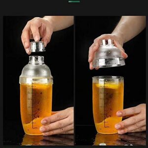 2 Pcs Plastic Cocktail Shaker 700cc / 24 oz Clear Drink Shaker Plastic Bar Tool for Milk Wine Mixing Drink Shaker/Drink Mixer (2, 700ml)