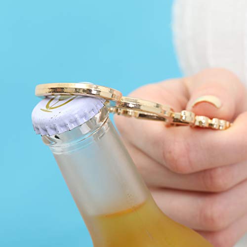 Yuokwer 24 PCS Upgrade Love Beer Bottle Opener Wedding Party Favor Bottle Opener for Baby Shower Favor Bridal Shower Party Supplies Wedding Souvenir Gift Decorations(Gold Love Forever, 24)