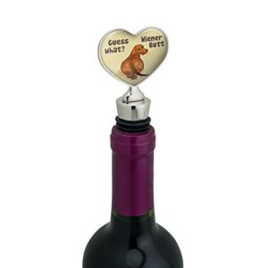 Guess What Wiener Dog Butt Dachshund Funny Heart Love Wine Bottle Stopper