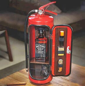 reml fire extinguisher mini bar,novelty fire extinguisher,mini bar collector,cave weird gift,handmade metal mini bar gift for firefighters for whiskey lovers,jar bar set,my cave,my rules,gift set