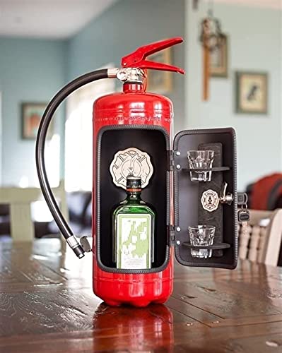 REML Fire Extinguisher Mini Bar,Novelty Fire Extinguisher,Mini Bar Collector,Cave Weird Gift,Handmade Metal Mini Bar Gift for Firefighters for Whiskey Lovers,Jar Bar Set,My Cave,My Rules,Gift Set