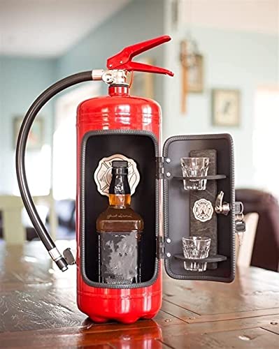 REML Fire Extinguisher Mini Bar,Novelty Fire Extinguisher,Mini Bar Collector,Cave Weird Gift,Handmade Metal Mini Bar Gift for Firefighters for Whiskey Lovers,Jar Bar Set,My Cave,My Rules,Gift Set