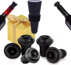 wine stoppers for wine bottles – 5 vacuum wine corks for wine bottles and 1 rubber wine sealer for wine bottles best wine bottle corks - in gift box