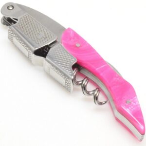 Pink Handle Professional Corkscrew Double Hinge Deluxe Waiters Wine Key