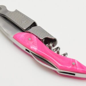 Pink Handle Professional Corkscrew Double Hinge Deluxe Waiters Wine Key