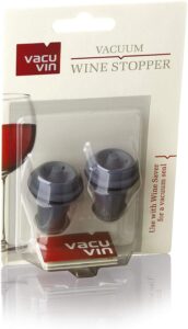 vacu vin wine saver vacuum stoppers, set of 2 grey, new,
