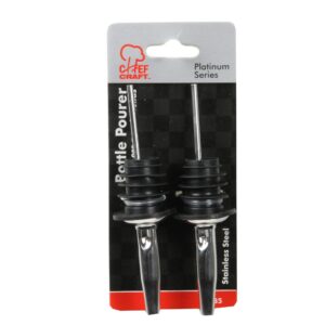 Chef Craft Select Bottle Pourer, 4.5 inches in Length 2 Piece Set, Stainless Steel