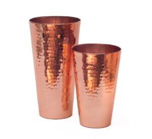 sertodo copper boston maraka cocktail shaker set, hand hammered 100% pure copper, 18 oz cup, 30 oz cup