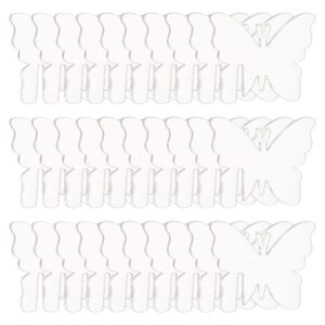 fingerinspire 60 pcs acrylic drink tags butterfly party drink tag 2x1.6 inch clear blank acrylic drink marker champagne glass marker tag diy acrylic drink label for bar wedding wine tasting party