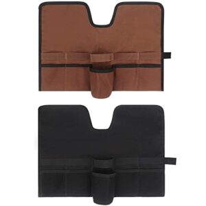 Jaugufiy Canvas Bartender Bag Travel Bartender Kit Bag Bar Kit Bag Professional Bartender Roll Strap Mixology Bartender Kit Cocktail Set Bag Bar Tools Carry Bag (Brown)