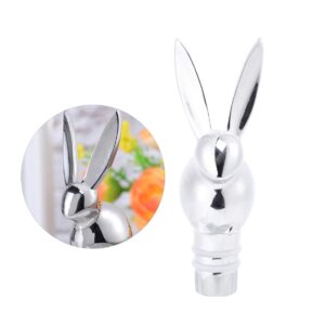 Cabilock Bunny Wine Stopper Zinc Alloy Beverage Wine Bottle Stoppers Bunny Rabbit Heads Airtight Seal Bottle Plug for Wedding Easter Party Rabbit Head Bottle Stopper