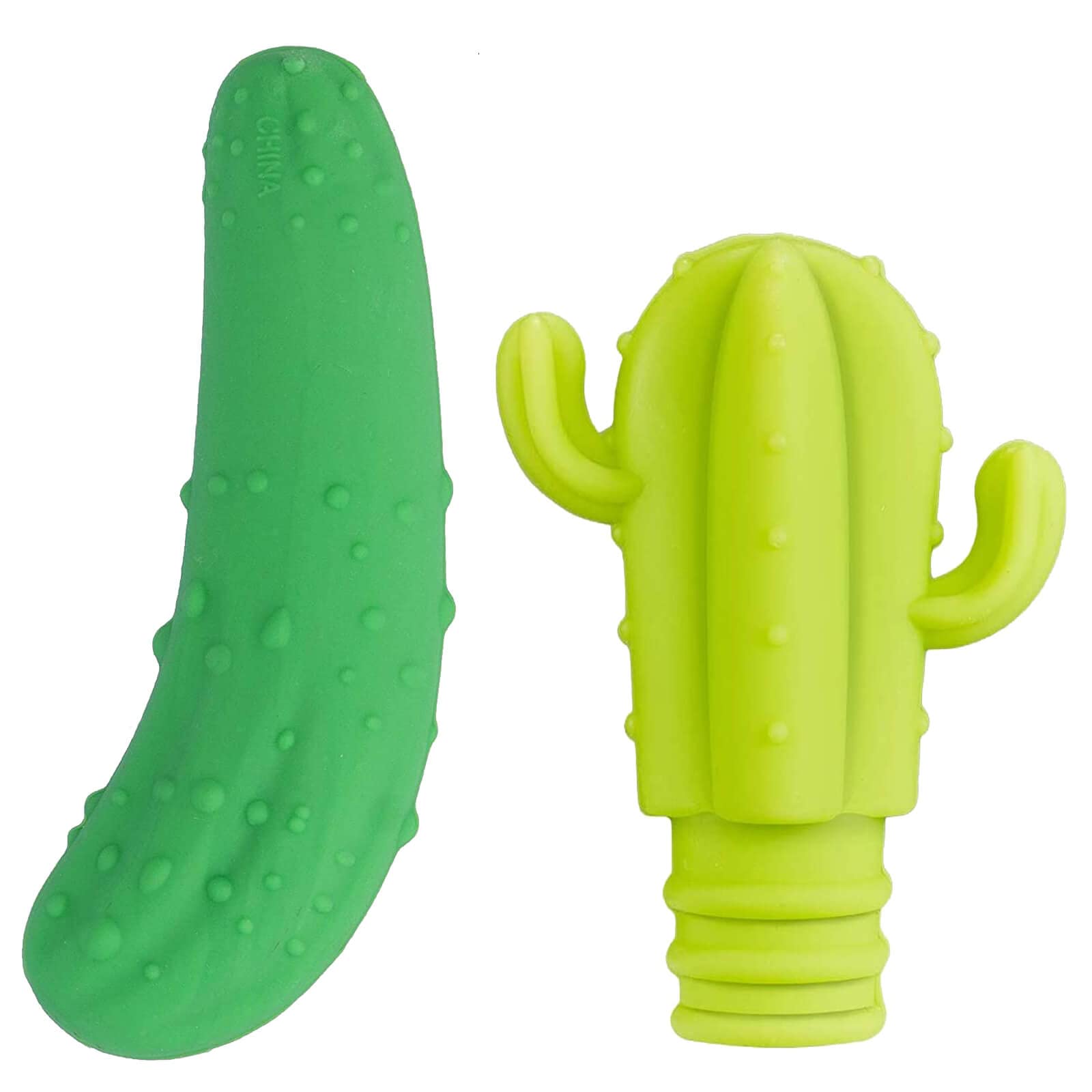 Silicone Cucumber Cactus Wine Stoppers, Funny Reusable Wine Bottle Stoppers for Wine Party Favors, Cute Wine Plug Cork for Glass Bottles, Beer Bottle, Champagne, Beverage Fresh Keeping Wine Saver