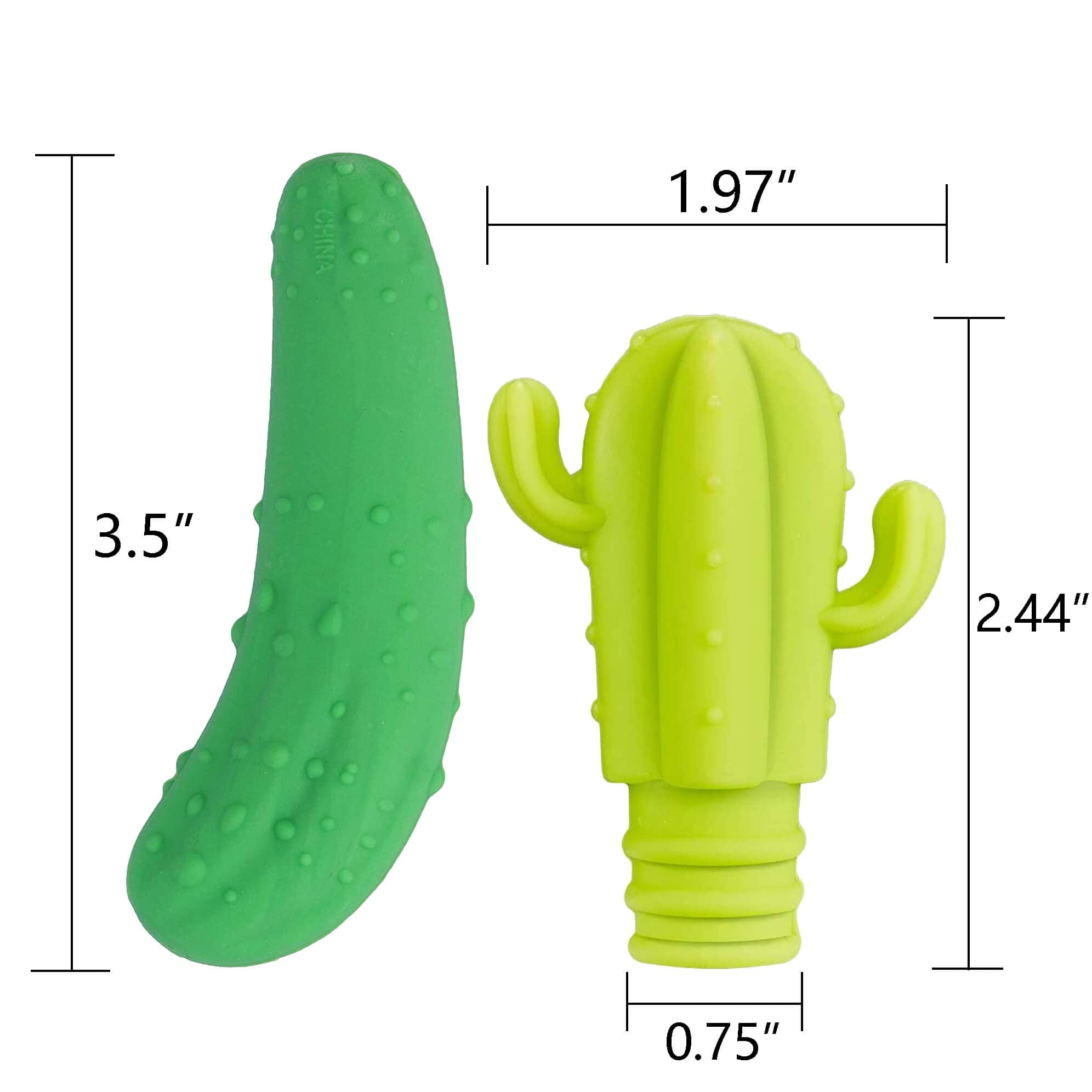 Silicone Cucumber Cactus Wine Stoppers, Funny Reusable Wine Bottle Stoppers for Wine Party Favors, Cute Wine Plug Cork for Glass Bottles, Beer Bottle, Champagne, Beverage Fresh Keeping Wine Saver