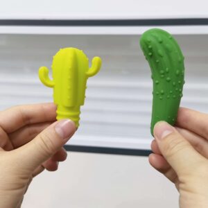 Silicone Cucumber Cactus Wine Stoppers, Funny Reusable Wine Bottle Stoppers for Wine Party Favors, Cute Wine Plug Cork for Glass Bottles, Beer Bottle, Champagne, Beverage Fresh Keeping Wine Saver