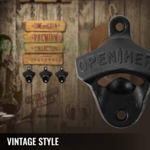 OrangeA Cast Iron Bottle Opener 100 Pcs Rustic Classic Wall Mount for Home Bars and Man Cave