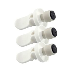 Wine Stoppers, Plastic Vacuum Sealed Bottle Stopper, Beer Soda Red Champagne Beverage Storage Caps Stoppers for Glass Bottles, White, 3PCS, 18x9x3CM (AZ-P077-US1001240DUVBMUV)