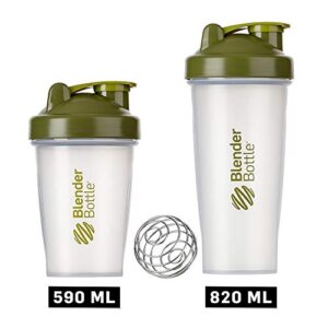 BlenderBottle Classic Shaker cup/Diet Shaker/Protein Shaker with Blenderball / 590ml - clear moss green