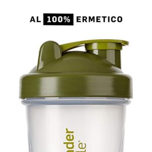 BlenderBottle Classic Shaker cup/Diet Shaker/Protein Shaker with Blenderball / 590ml - clear moss green